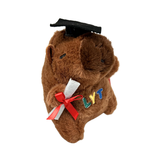 Capybara Graduation Bear Soft Toy Keychain (Name Printing)
