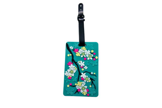 Geometric Abstract Design Bold Colors on Black Luggage Tag