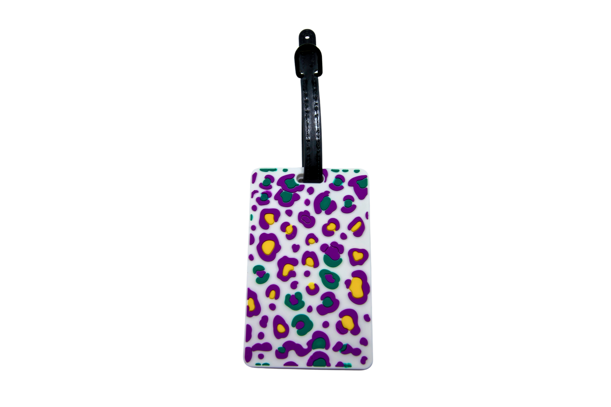 Geometric Abstract Design Bold Colors on Black Luggage Tag