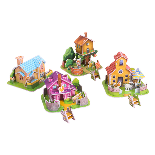 3D Buildings Cardboard Puzzle