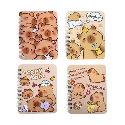 Cartoon Capybara Small Spring Notebook