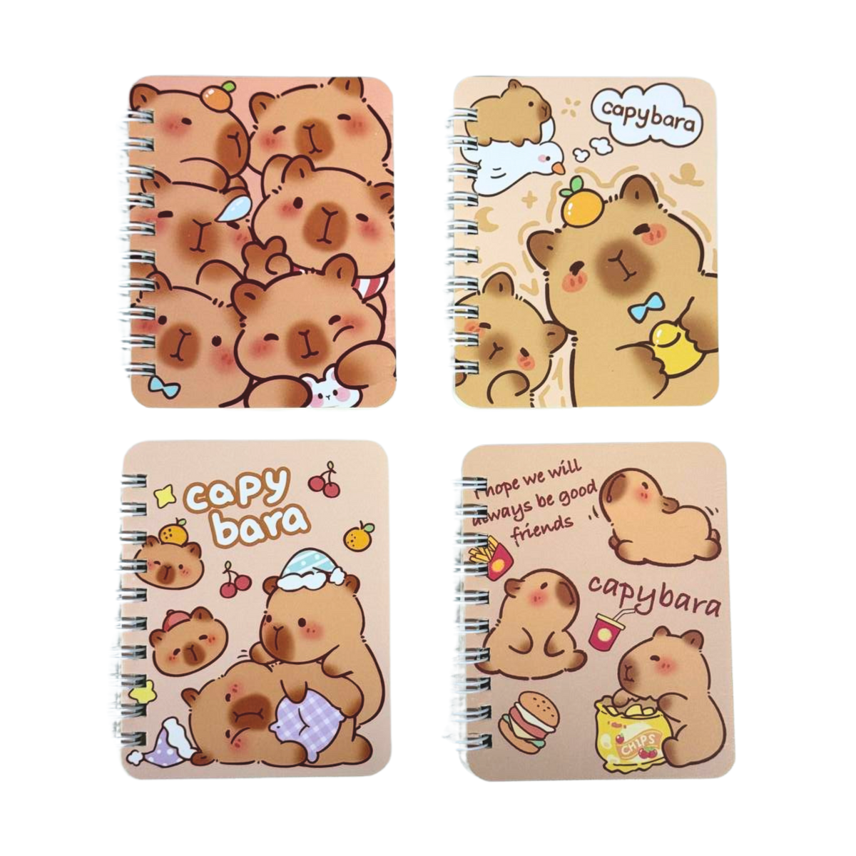Cartoon Capybara Small Spring Notebook
