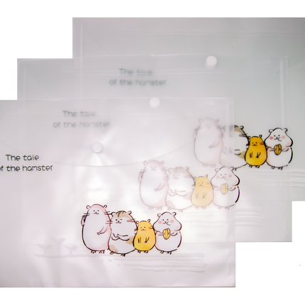 Cute Hamster Theme A4 PP Snap Button File (Pack of 12pcs)