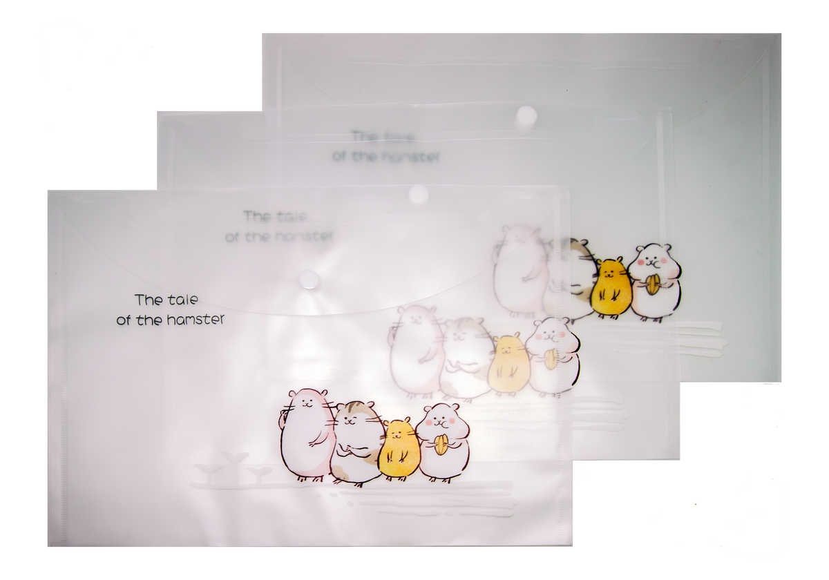 Cute Hamster Theme A4 PP Snap Button File (Pack of 12pcs)