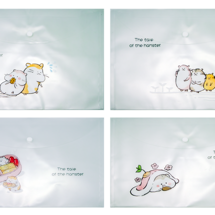 Cute Hamster Theme A4 PP Snap Button File (Pack of 12pcs)