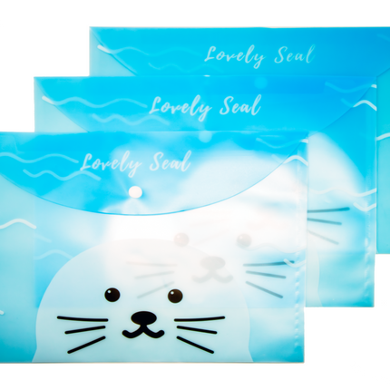 Cute Cartoon Animals Theme A4 PP Snap Button File (Pack of 12pcs)