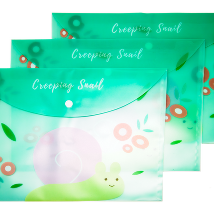 Cute Cartoon Animals Theme A4 PP Snap Button File (Pack of 12pcs)