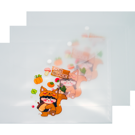 Cute Animal Dressing Theme A4 PP Snap Button File (Pack of 12pcs)