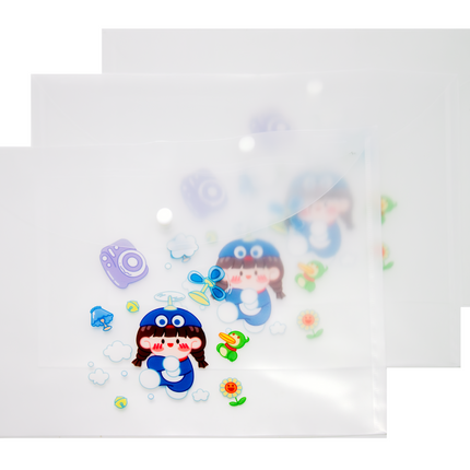 Cute Animal Dressing Theme A4 PP Snap Button File (Pack of 12pcs)