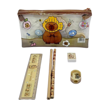 4 Piece Capybara Stationery Set