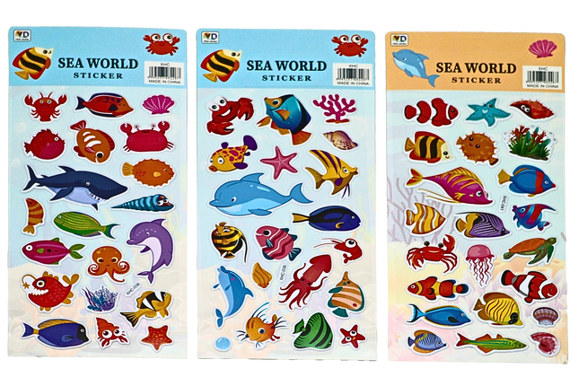 Underwater Animals Design 3D Stickers