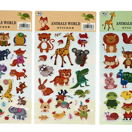 Cute Animals Theme 3D Stickers