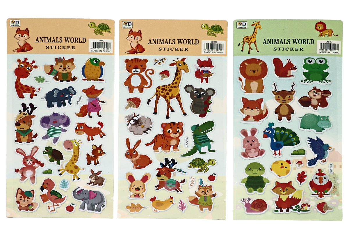 Cute Animals Theme 3D Stickers