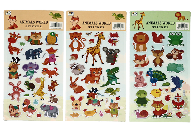 Cute Animals Theme 3D Stickers