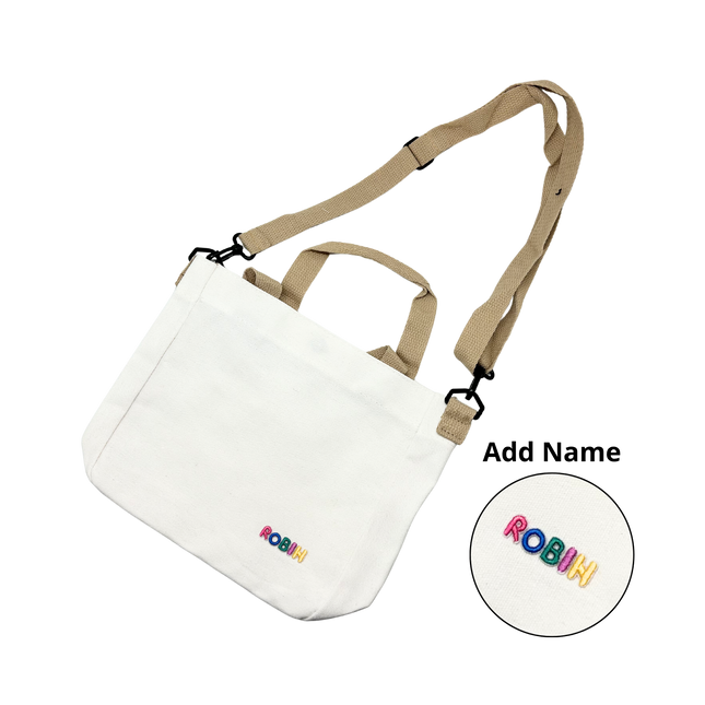 Mini Canvas Crossbody Sling Bag (Name Printing)