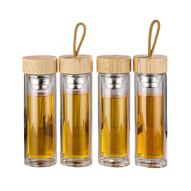 Bamboo Lid Glass Water bottle (Deliver In 4-6 weeks)