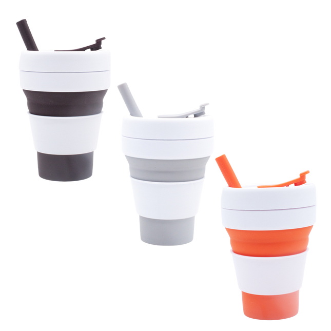 Collapsible Mug with Straw (Deliver In 4-6 weeks)