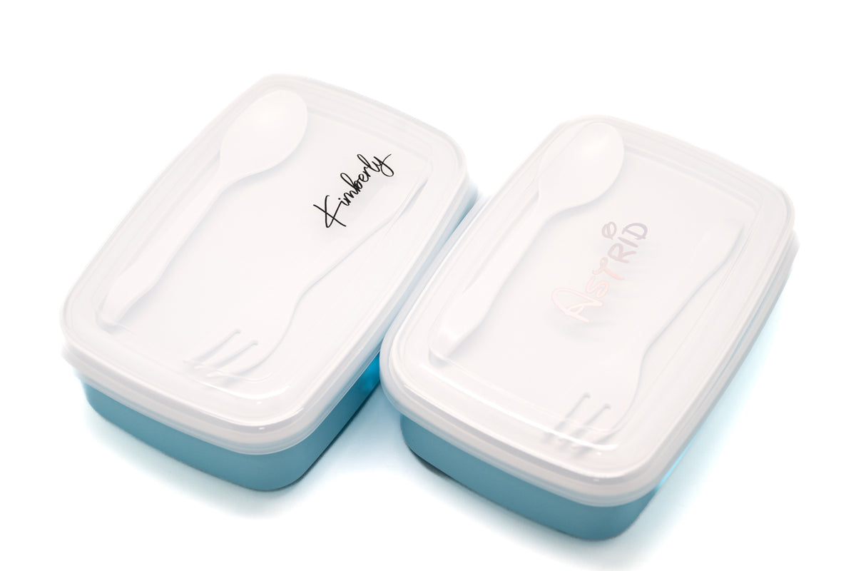 Plastic Lunch Box With Cutlery (Name Printing)