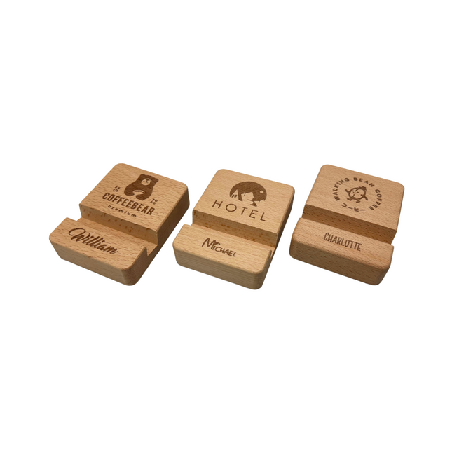 Universal Portable Mini Wood Phone Stand Holder (Name Printing)