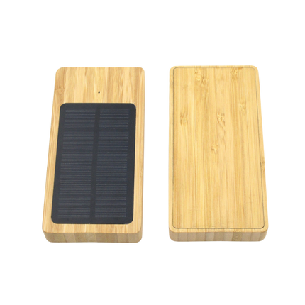 5000 MAH Solar-Powered Bamboo Power Bank (Deliver in 4-6 weeks)