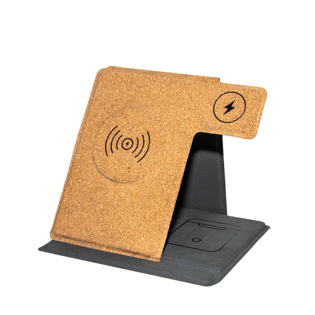 3-in-1 Folding Cork Wireless Charger (Deliver in 4-6 weeks)