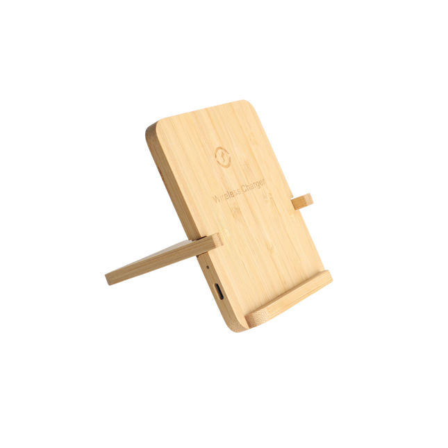 15W Bamboo Wireless Charger With Detachable Stand (Deliver in 4-6 weeks)