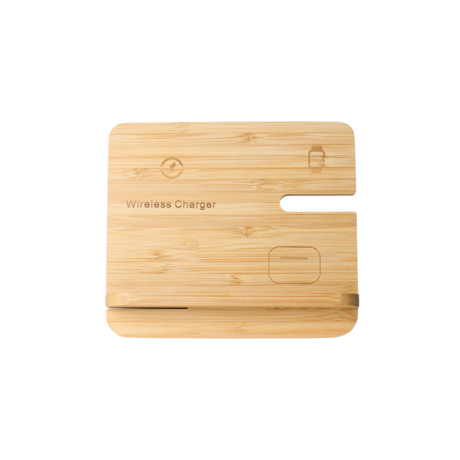 3-in-1 Multifunctional Bamboo Wireless Charger (Deliver in 4-6 weeks)