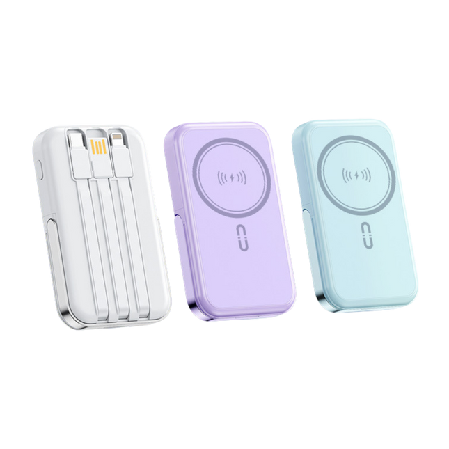 Magnetic Wireless Power Bank w/ Built-in Cable (Deliver In 4-6 weeks)