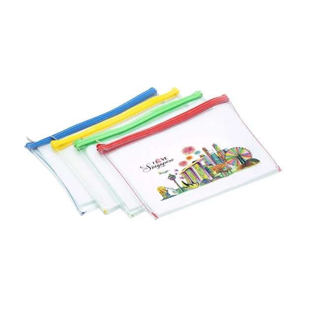 Singapore Theme A5 Ultra Thick Transparent Zip Case
