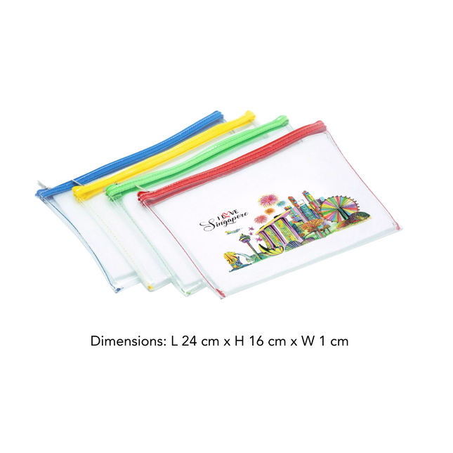 Singapore Theme A5 Ultra Thick Transparent Zip Case