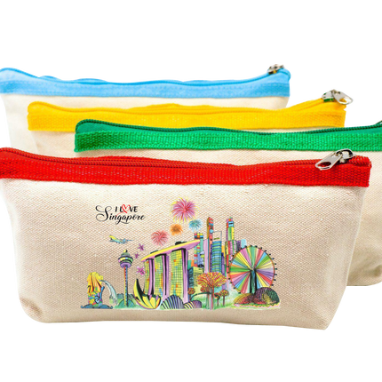 Singapore Theme Canvas Fabric Pencil Case