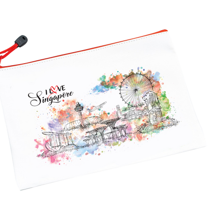 Singapore Theme A5 PU Zip Case