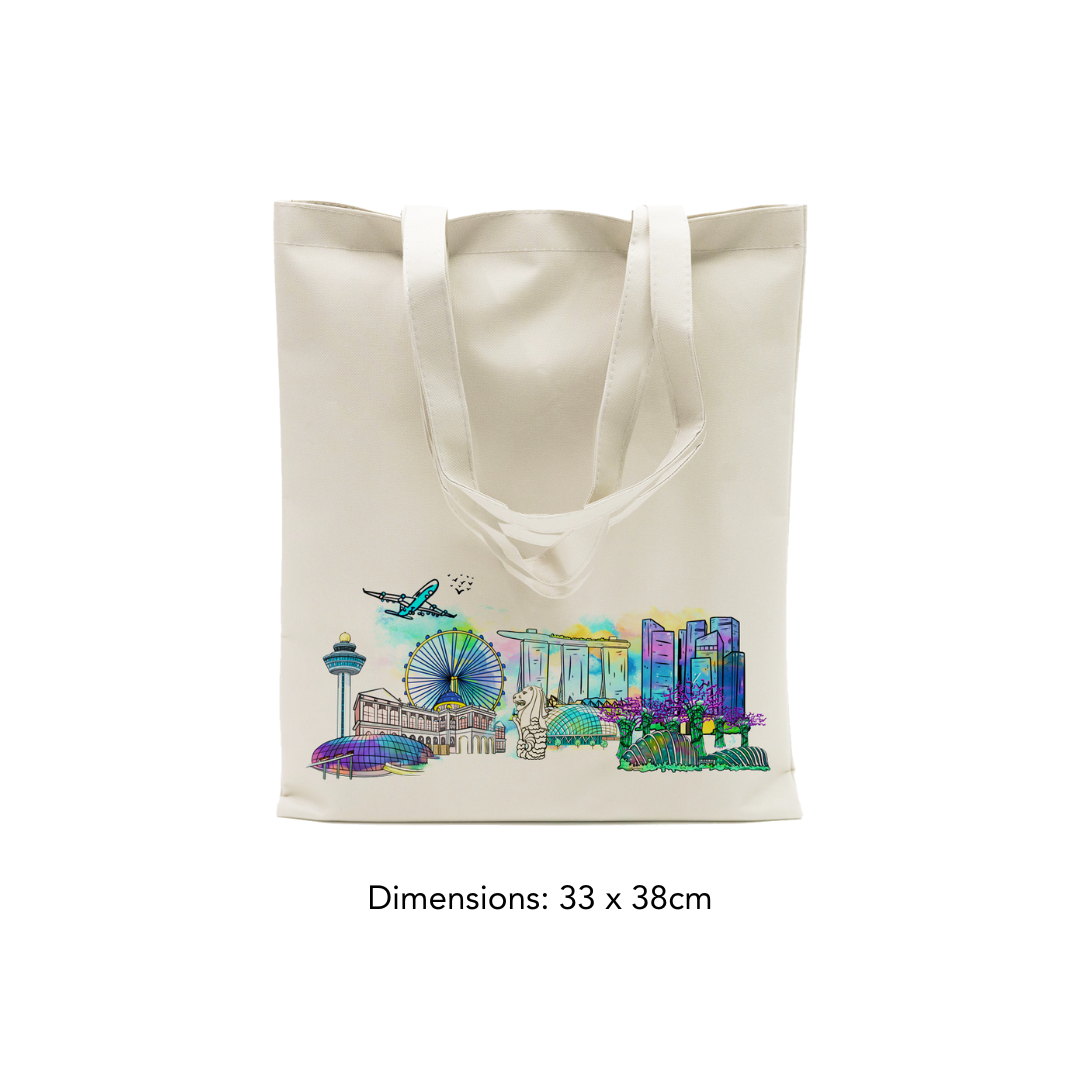 Singapore Theme Premium Cotton Tote Bag