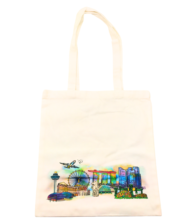 Singapore Theme Premium Cotton Tote Bag