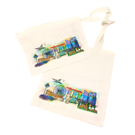 Singapore Theme Premium Cotton Tote Bag