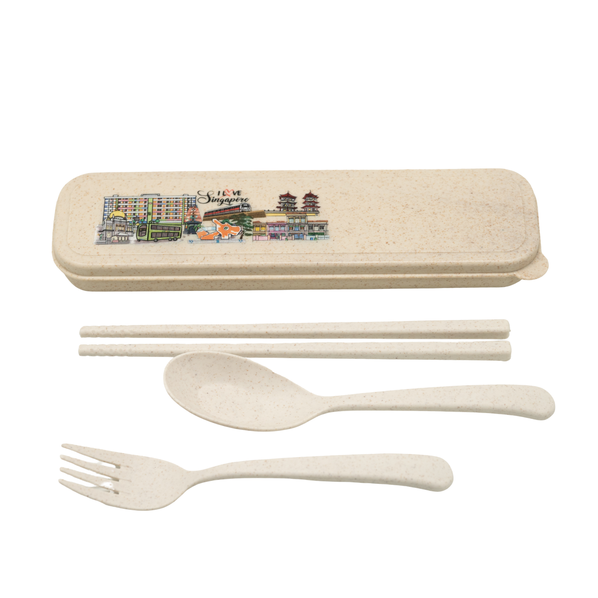 Singapore Theme Eco-Friendly Cutlery Set
