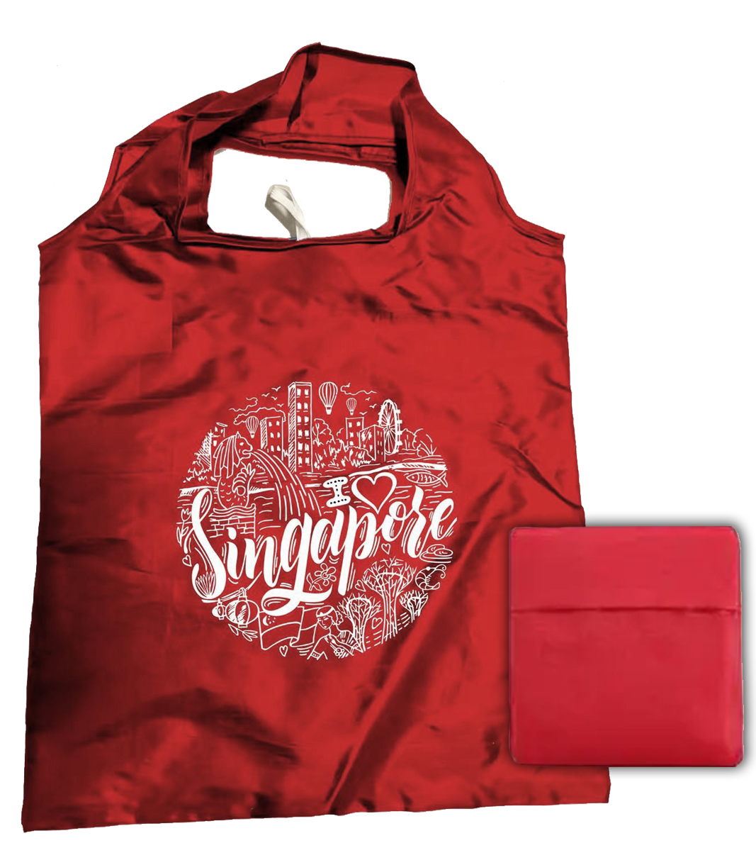 Singapore Theme Foldable Tote Bag