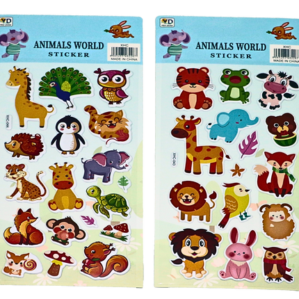 Cute Animals Theme 3D Stickers