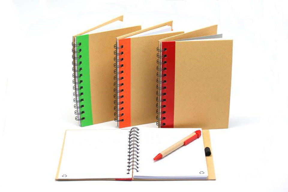Ring Bound Recycled Notebook with Pen (Name Printing)
