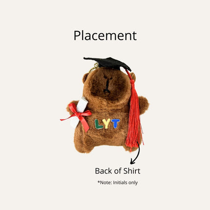 Capybara Graduation Bear Soft Toy Keychain (Name Printing)