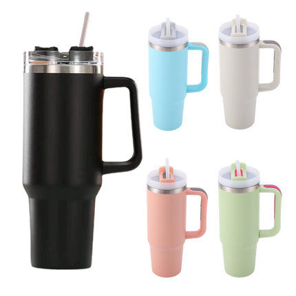 1.2L Stainless Steel Insulated Tumbler with Straw