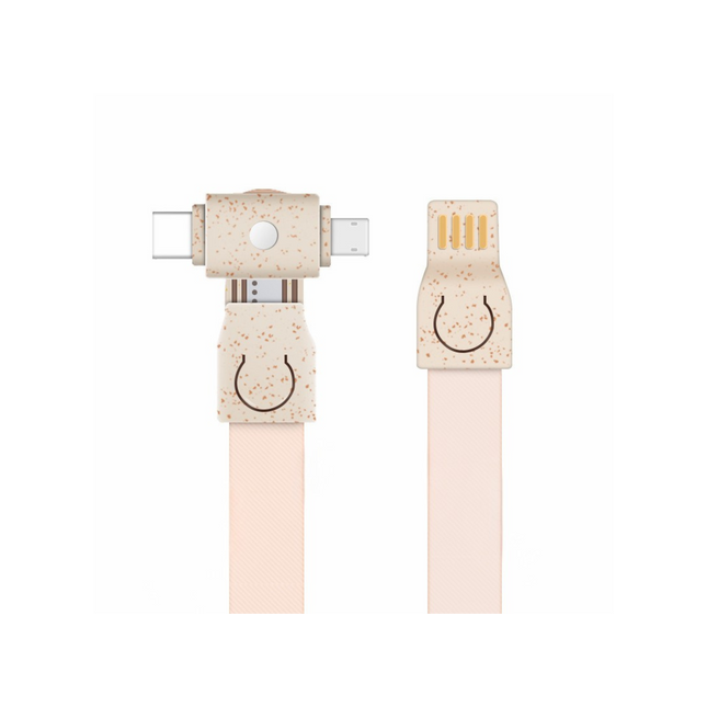 3-in-1 Charging Cable Wheat Fibre Lanyard (Deliver in 4-6 weeks)
