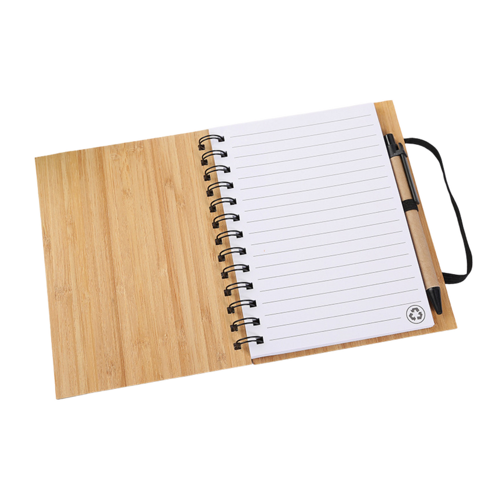 Bamboo Notebook with Pen (Deliver in 4-6 weeks) – One Dollar Only