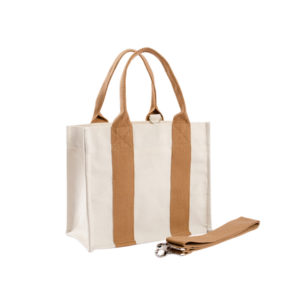Cotton Canvas Crossbody Tote Bag