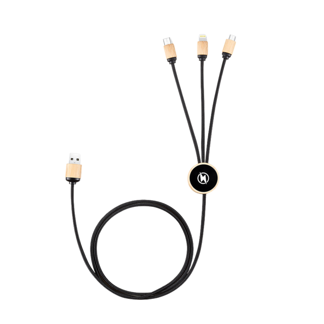 3-in-1 Bamboo Charging Cable (Deliver in 4-6 weeks)