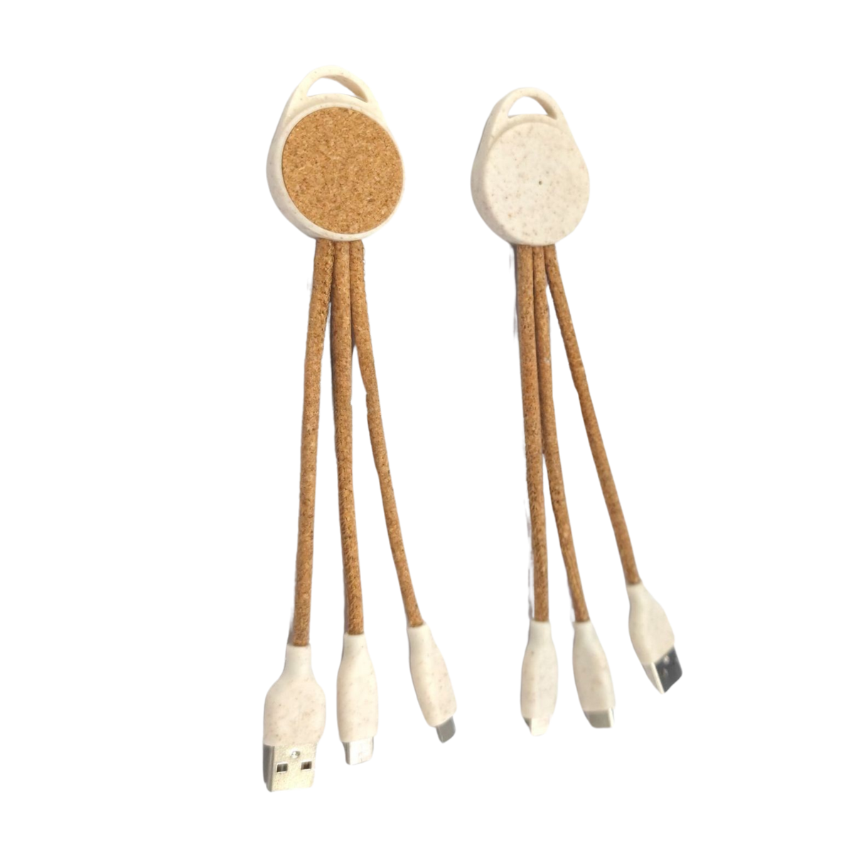 Three-in-One Cork Portable Charging Cable