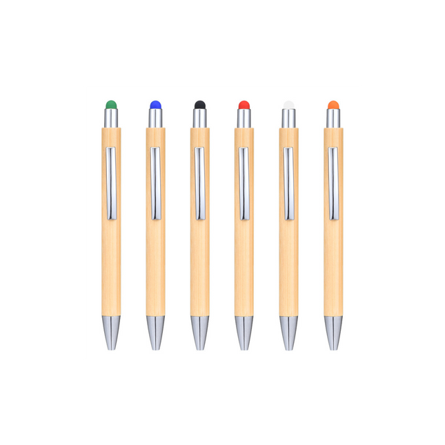 Eco Bamboo Ballpoint Pen with Stylus (Deliver in 4-6 weeks)