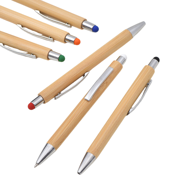 Eco Bamboo Ballpoint Pen with Stylus (Deliver in 4-6 weeks)