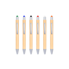 Eco Bamboo Ballpoint Pen with Stylus (Deliver in 4-6 weeks)