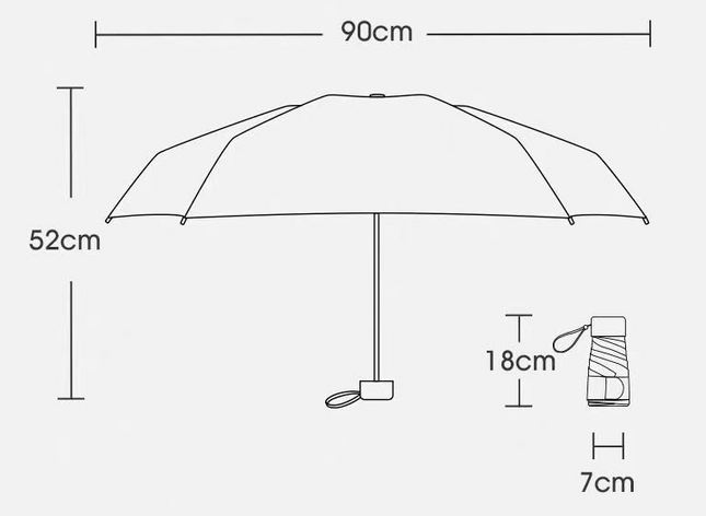 Manual Three-Fold UV Protection Umbrella UPF 50+